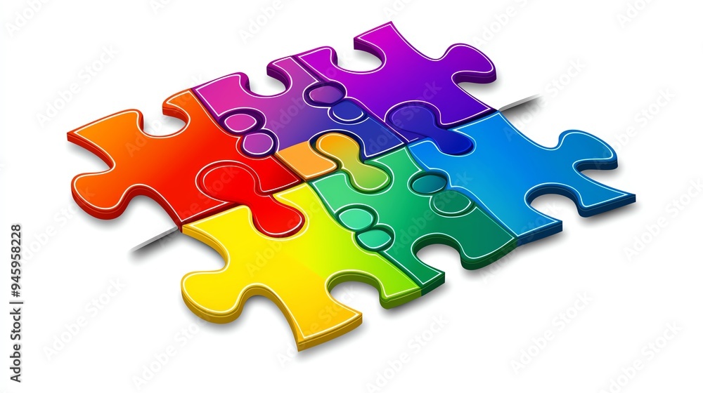 A colorful puzzle piece design representing problem-solving and teamwork concepts. A colorful puzzle piece design representing problem-solving and teamwork concepts.