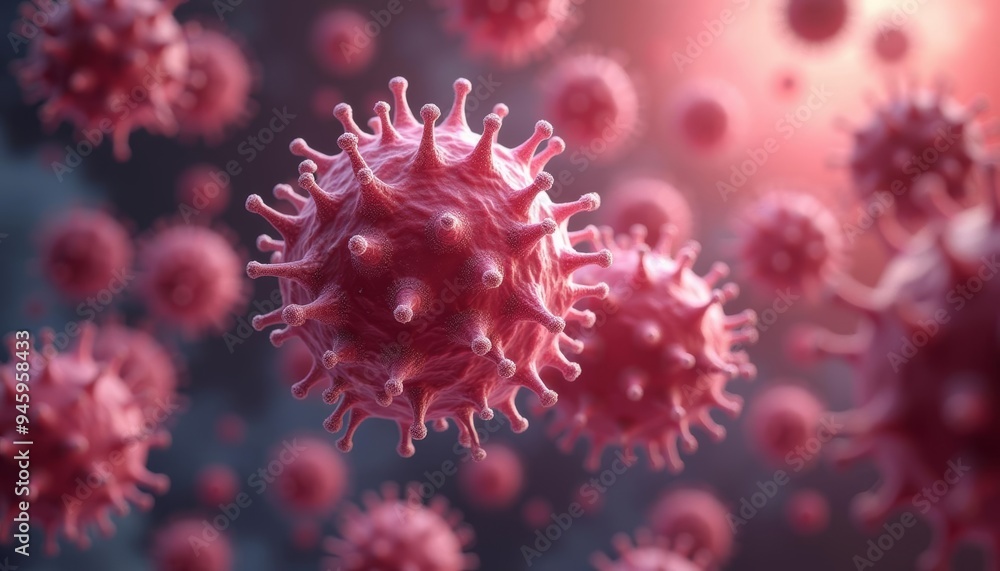 Viral outbreak A closeup view of a virus in a microscopic world Viral outbreak A closeup view of a virus in a microscopic world