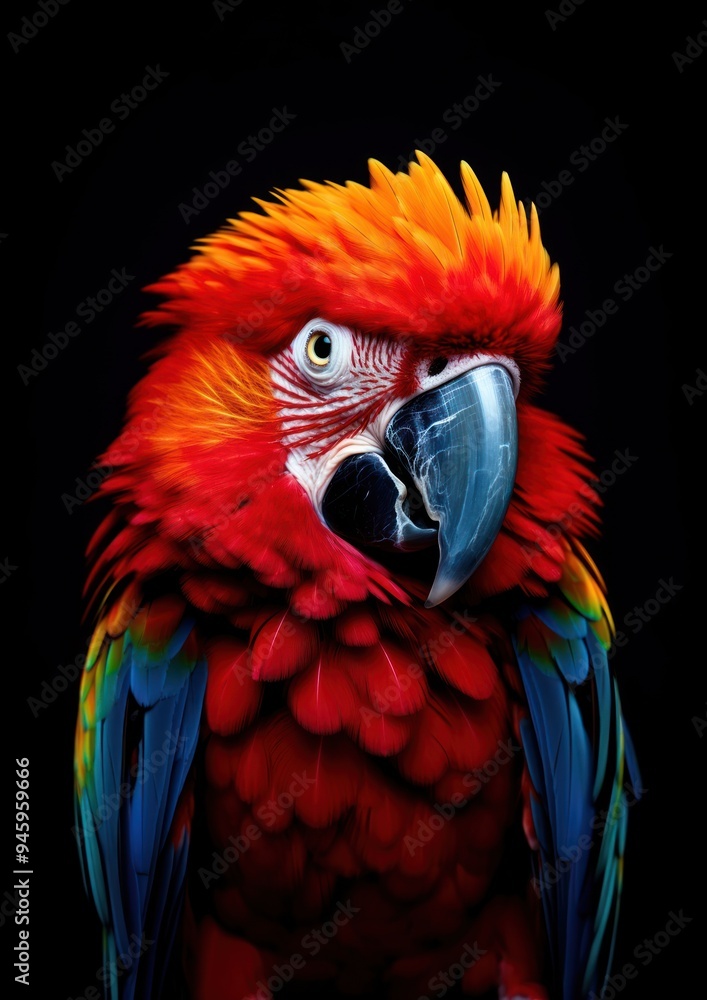Naklejka premium A colorful parrot portrait animal beak bird.