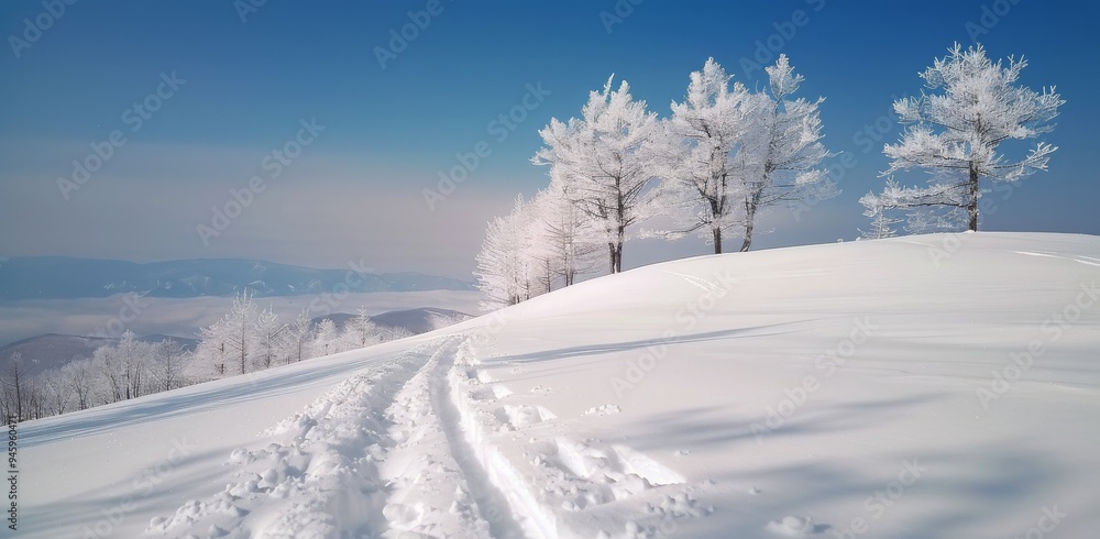 Snowy Path Through Winter Forest Snowy Path Through Winter Forest