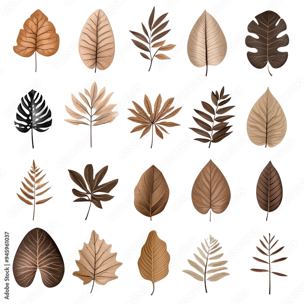 Set of multicolored autumn leaves isolated on white background
Set of multicolored autumn leaves isolated on white background