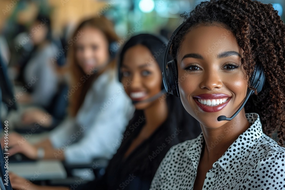 Call center agent, focused and dedicated, managing tasks on a computer within the customer service hub. Call center agent, focused and dedicated, managing tasks on a computer within the customer service hub.