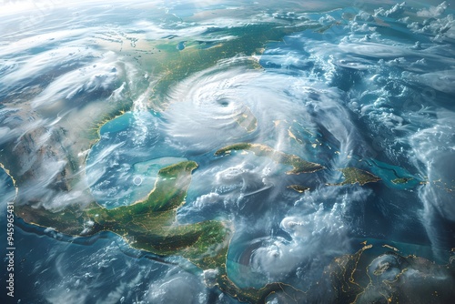 Satellite Imagery of Simultaneous Global Extreme Weather Events   Nature s Forceful Wrath Unleashed photo