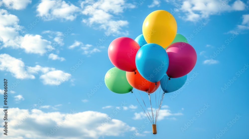 Colorful Balloons Floating in the Sky Colorful Balloons Floating in the Sky
