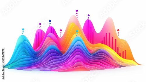 Economy graph with vibrant color gradients and a dynamic upward trend