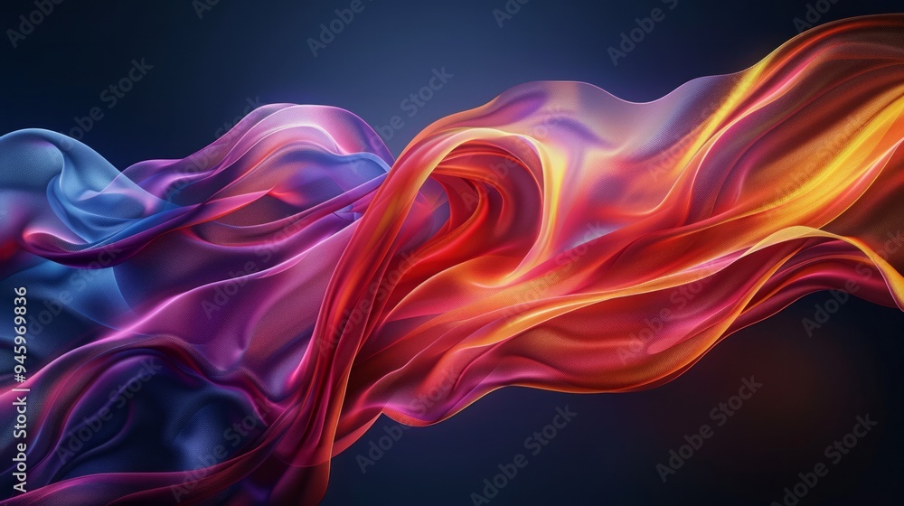 The design has a sense of motion and energy, with the colors blending seamlessly into one another The design has a sense of motion and energy, with the colors blending seamlessly into one another