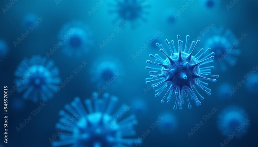 Obraz premium Viral outbreak A microscopic view of a pandemic threat