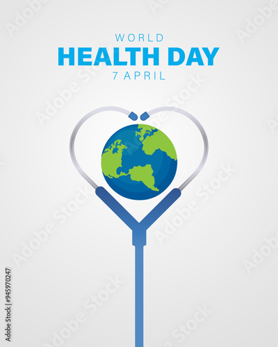 World health day background design, Nurses sthetoscop vector. photo