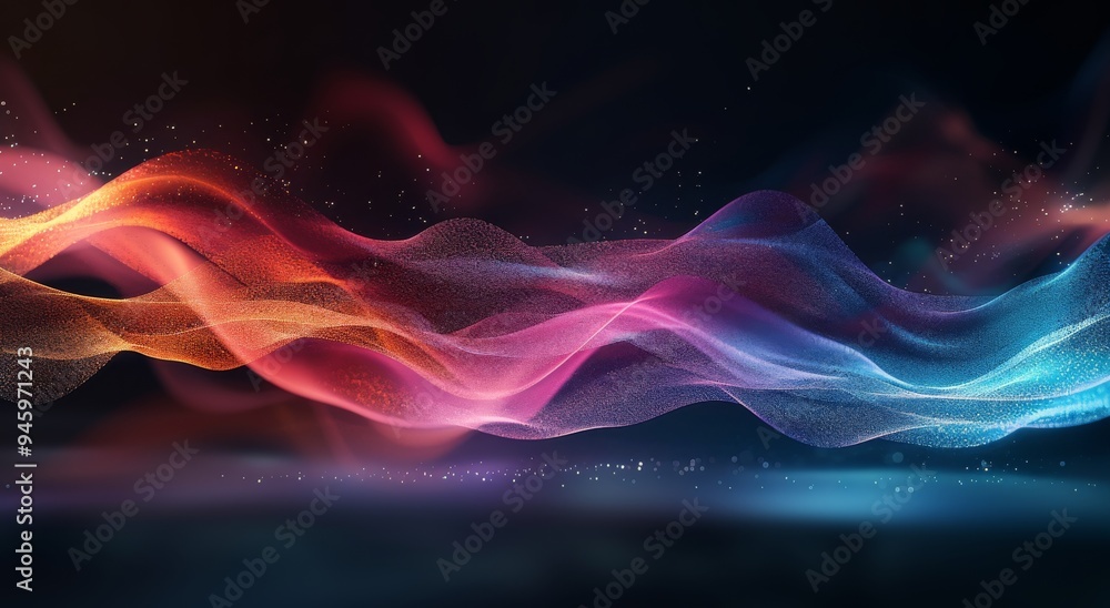 Fototapeta premium Colorful Abstract Smoke Waves Flowing in Smooth Patterns