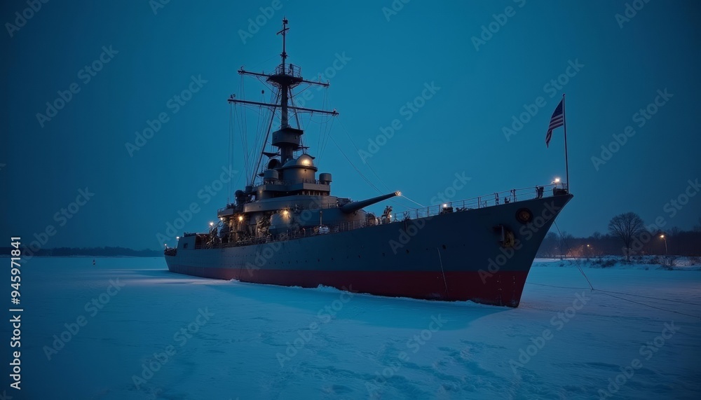Winters Embrace A Naval Vessel at Rest Winters Embrace A Naval Vessel at Rest