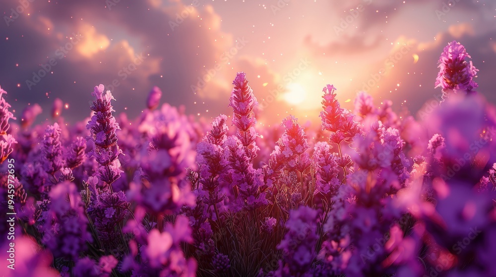 Lavender Field at Sunset Lavender Field at Sunset