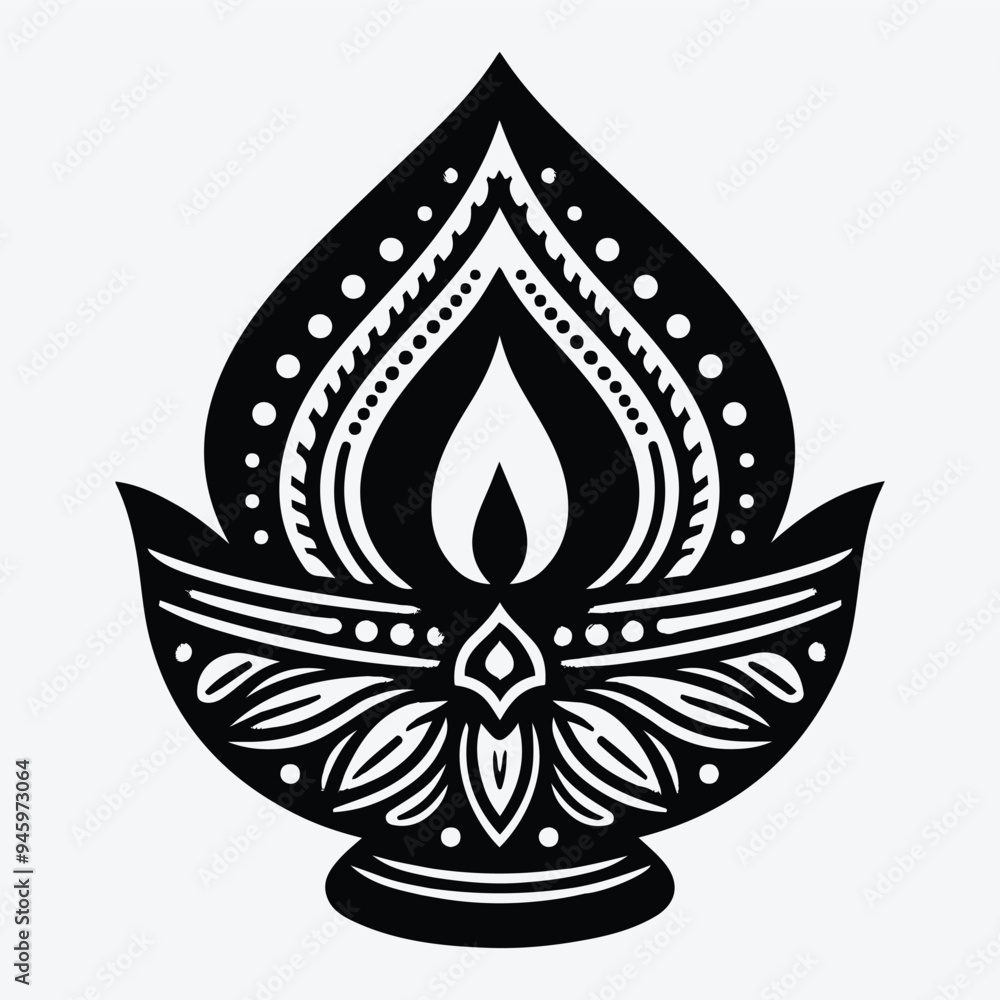 Diwali Oil Lamp Diya Silhouette Collection Clip Art Vector Illustration Diwali Oil Lamp Diya Silhouette Collection Clip Art Vector Illustration