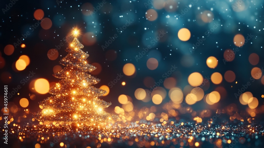 Sparkling Christmas Tree with Glowing Lights