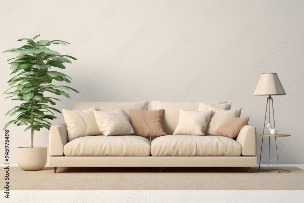 Fototapeta premium Pillow plant lamp architecture.