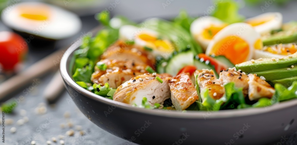 Grilled Chicken and Egg Salad With Avocado Grilled Chicken and Egg Salad With Avocado