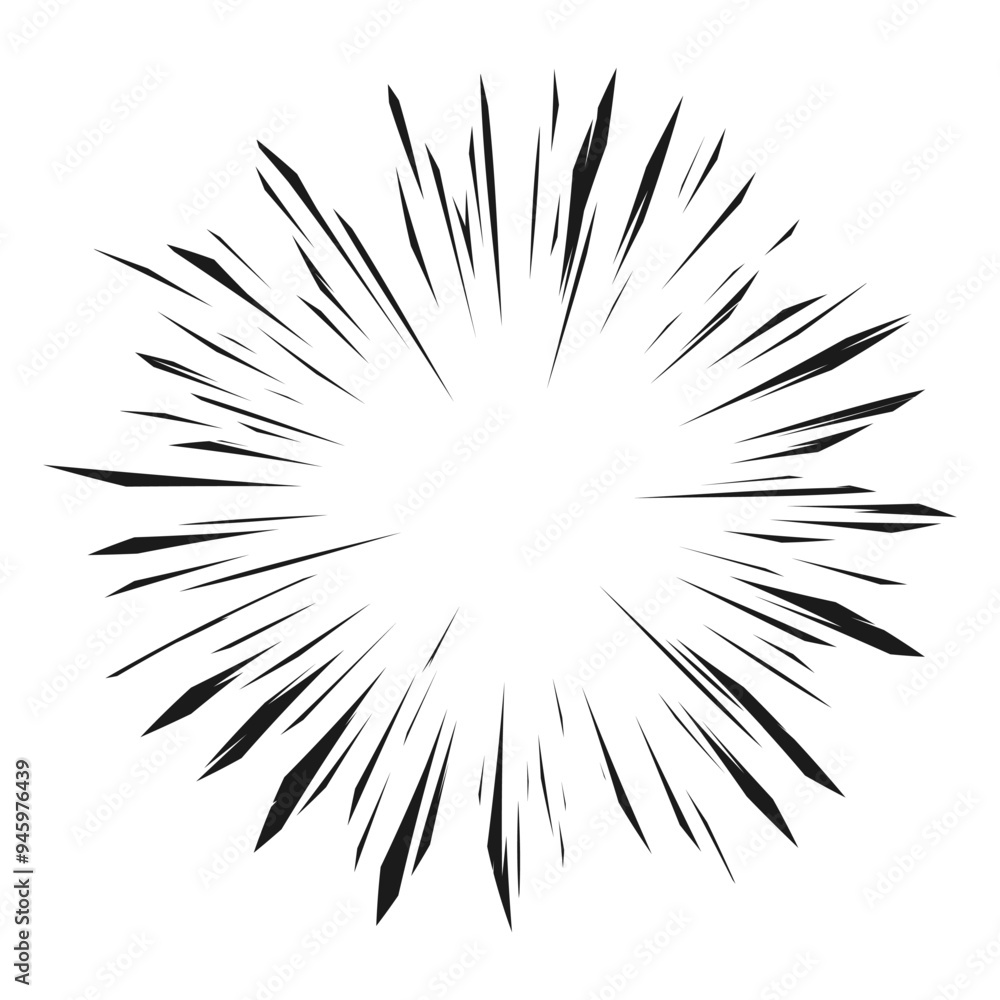 Black comic zoom lines backdrop on white background Black comic zoom lines backdrop on white background