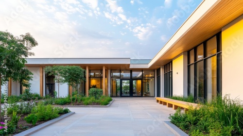 Wallpaper Mural Healthcare facility with a sustainable design and green infrastructure, eco-friendly healthcare, sustainable practices Torontodigital.ca