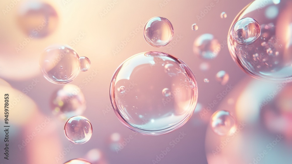 A close up of many small bubbles of different sizes, all of which are pink A close up of many small bubbles of different sizes, all of which are pink