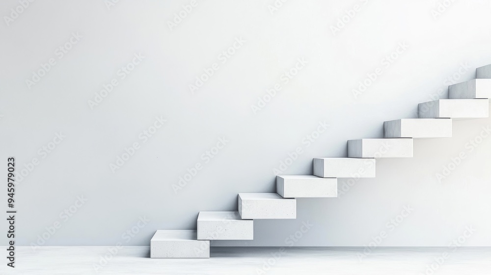 A minimalist architectural design featuring step-like structures ascending in a rhythmic pattern, symbolizing steady growth and progress A minimalist architectural design featuring step-like structures ascending in a rhythmic pattern, symbolizing steady growth and progress