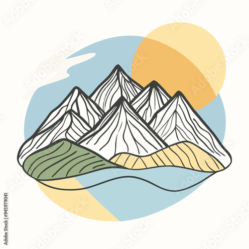 minimalist mountain logo design icon vector 