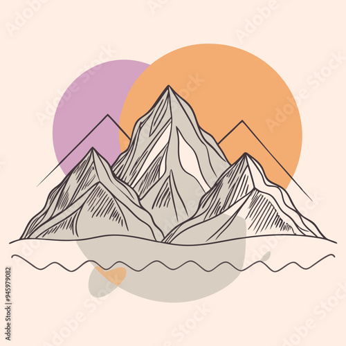 minimalist mountain logo design icon vector 