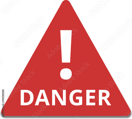 danger red triangle sign to alert about a hazard