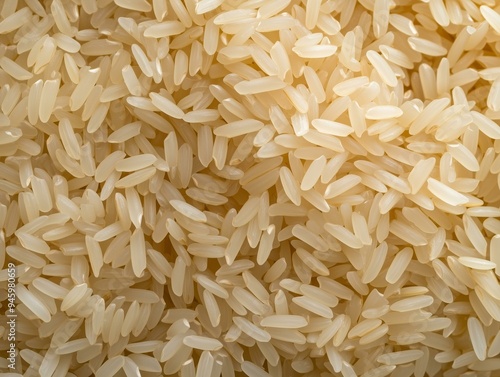 Close-Up of Uncooked White Rice, Showcasing Raw Grains in a Culinary Context, Perfect for Healthy Eating, Vegan Recipes, or Food Photography Featuring Staple Ingredients photo