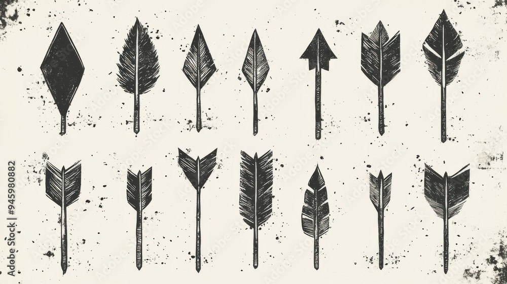 set of arrows on a white background. set of arrows on a white background.