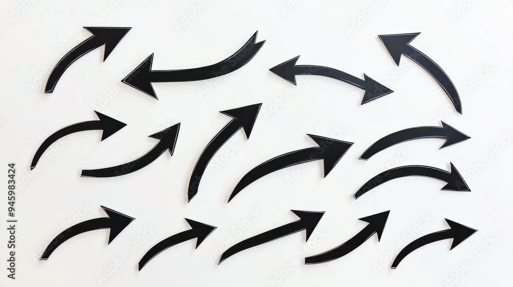 set of arrows on a white background. set of arrows on a white background.