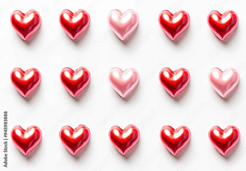 Background with white, pink, and red hearts on a white background, for Valentine's Day Background with white, pink, and red hearts on a white background, for Valentine's Day