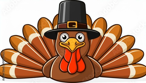 thanksgiving bird in a Pilgrim hat