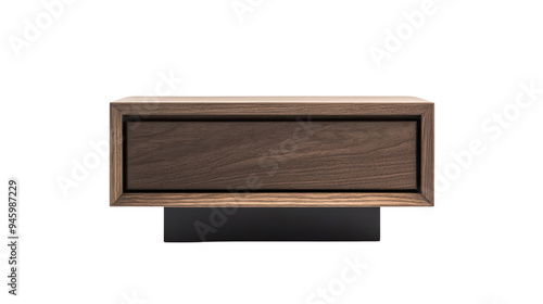 Modern wooden drawer unit with sleek design and minimalist aesthetic. piece features dark wood finish and sturdy base, perfect for contemporary interiors. 
