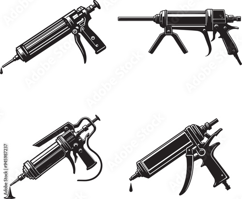 illustration of caulking gun