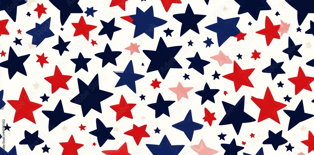 The American flag is composed of red, white, and blue stars in symmetrical geometric shapes The American flag is composed of red, white, and blue stars in symmetrical geometric shapes