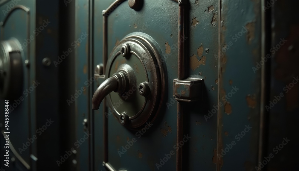 Obraz premium Aged elegance A rusted vintage door handle