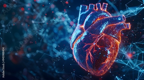 Abstract Digital Heart with...
