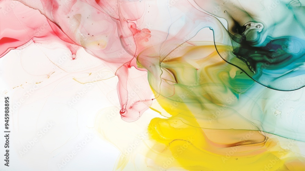 Gorgeous abstract alcohol ink fluid painting with pop and Chinese artistic elements, showcasing creative ink painting style as an expressive background for modern design concepts Gorgeous abstract alcohol ink fluid painting with pop and Chinese artistic elements, showcasing creative ink painting style as an expressive background for modern design concepts