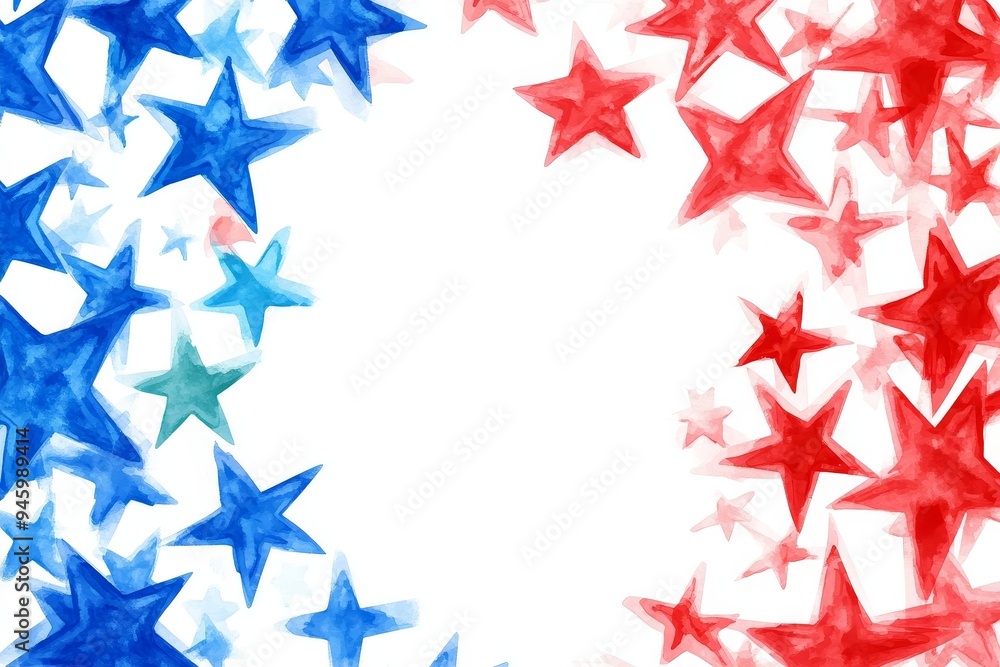 Stock of a red, white, and blue border with stars on the edges for writing or writing letters on the occasion of the United States' national holiday Stock of a red, white, and blue border with stars on the edges for writing or writing letters on the occasion of the United States' national holiday