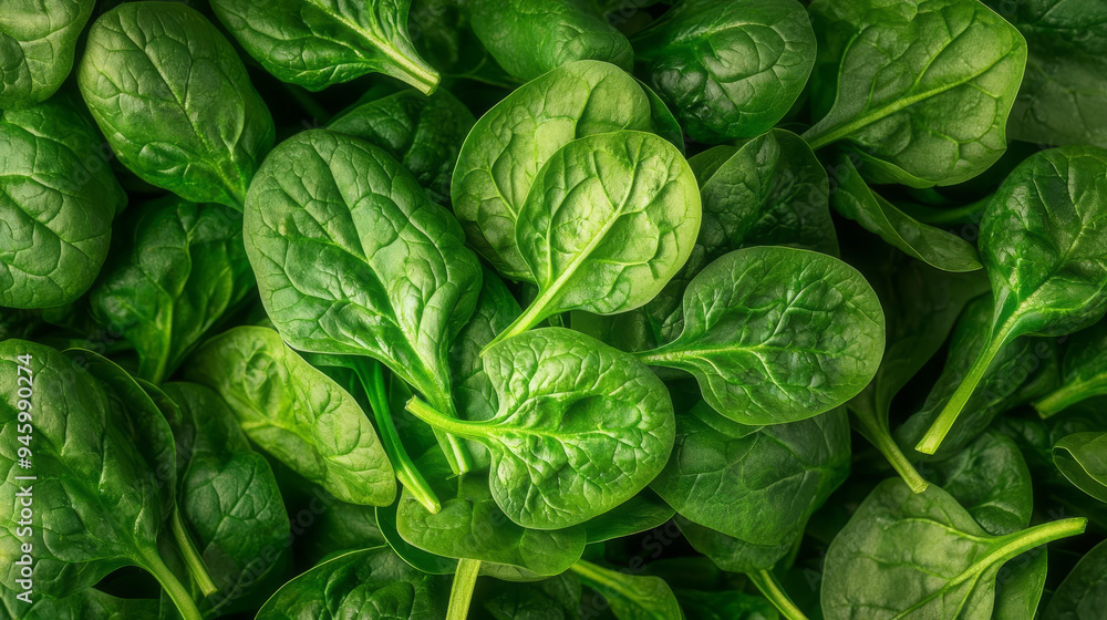 Organic spinach, freshly picked and bunched, 3D illustration Organic spinach, freshly picked and bunched, 3D illustration