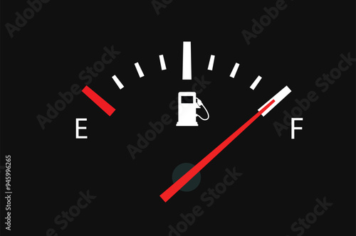 Fuel Meter in Full, Full Gas Fuel Tank meter, Fuel Indicator, oil measure, Oil Dashboard
