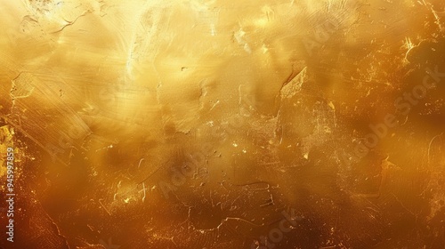 Gold texture used as background. Shiny golden yellow crumpled metallic foil repeat pattern. Modern abstract luxury gilded age wallpaper.