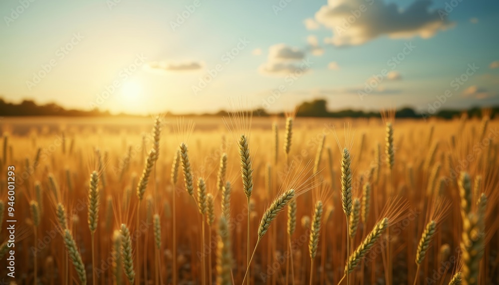 Fototapeta premium Harvests bounty under a golden sky