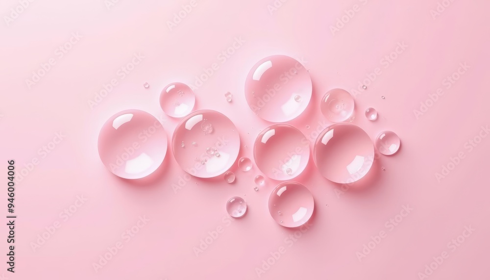 Elegant droplets on a soft pink backdrop Elegant droplets on a soft pink backdrop