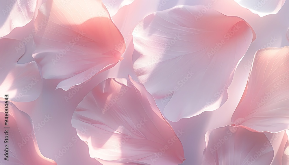 Soft blush pink abstract pattern resembling delicate petals with gentle light and shadow interplay, creating a tranquil ambiance. Soft blush pink abstract pattern resembling delicate petals with gentle light and shadow interplay, creating a tranquil ambiance.