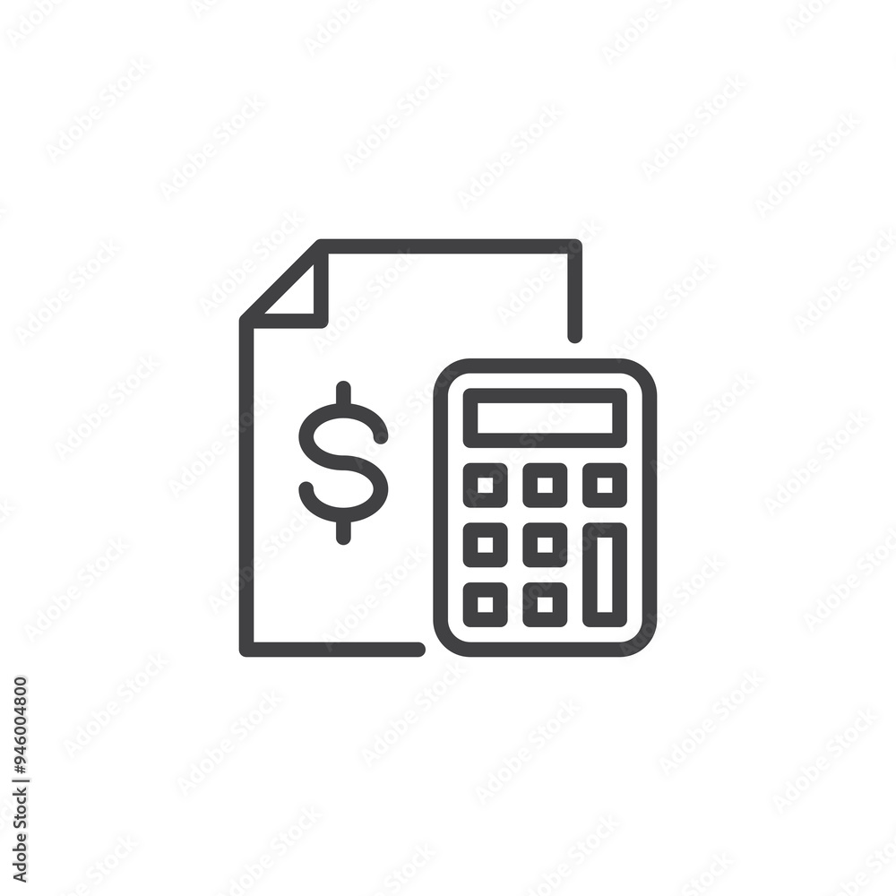Financial accounting line icon Financial accounting line icon