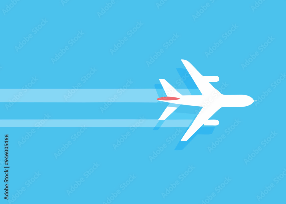 Jet airplane in sky with trace stock illustration Jet airplane in sky with trace stock illustration