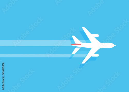 Wallpaper Mural Jet airplane in sky with trace stock illustration Torontodigital.ca