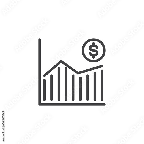Stock Market chart line icon