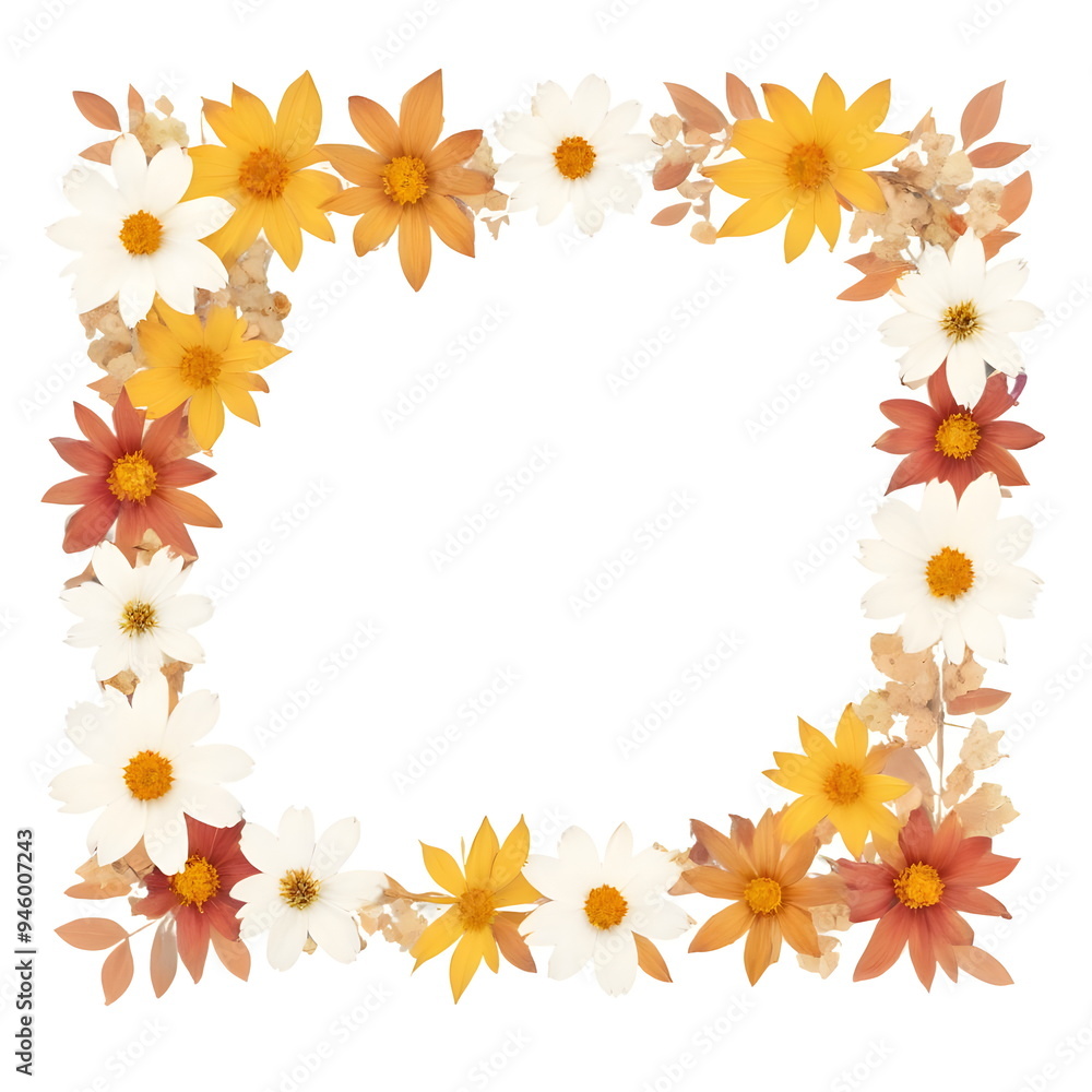 autumn frame with flowers autumn frame with flowers