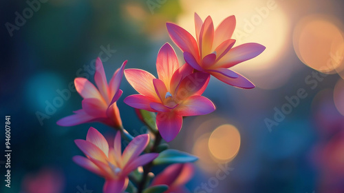 Small gentle pink flowers from paradise garden